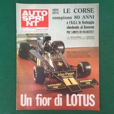 AUTOSPRINT n.8/1974 LOTUS JOHN PLAY SPECIAL Pubbl FIAT 127 126 Rivista/Magazine