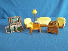 Casa Bambole Silvanian Family Epoch salotto Divano Poltrone Tv Anni 90 Vintage