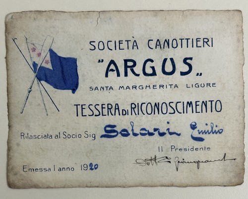 1920 tessera sport societa - 1920,