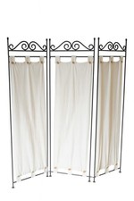 Separé 3 pannelli – ferro battuto + tela avorio