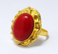 Anello corallo rosso placcato