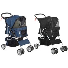 PawHut Passeggino per Cani Piccoli Pieghevole con Cestino e Portabicchiere