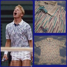 POLO Tennis shirt  80's FILA BORIS BECKER TG.54 -L  circa made in Italy RARE 