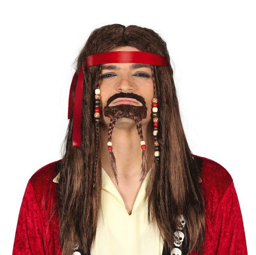 Parrucca rasta con pizzetto - rasta, in