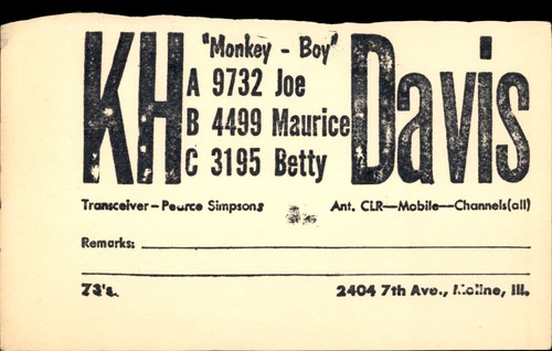 Vintage moline radio qsl - moline,