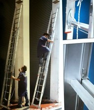 SCALA ALLUMINIO A DUE ELEMENTI CON KIT SFILO CORDA A MURO SANTILLI 4,2/7,3 MT