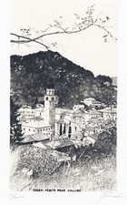 LIVIO CESCHIN "TARZO: VEDUTA DALLA COLLINA - 1993  LITOGRAFIA. GRAFICA