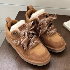 Scarpe da ginnastica 35-40/UGG Lowmel pelle di pecora scamosciata marrone sabbia da donna taglie @UK