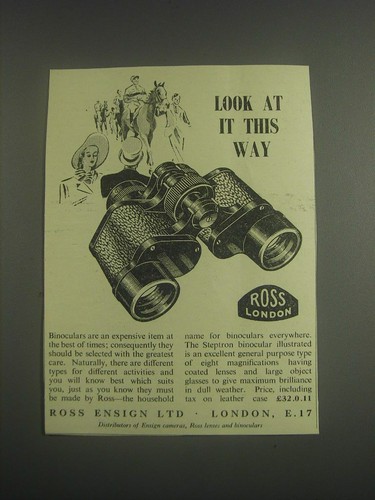 Pubblicità binocolo ross 1953 - pubblicità,