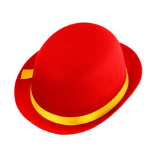 Bombetta rossa clown cappello - bombetta,