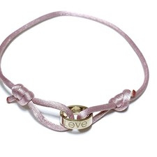 Bracciale Cartier Love Charity 750 oro bianco 18 carati cordoncino cotone rosa con scatola