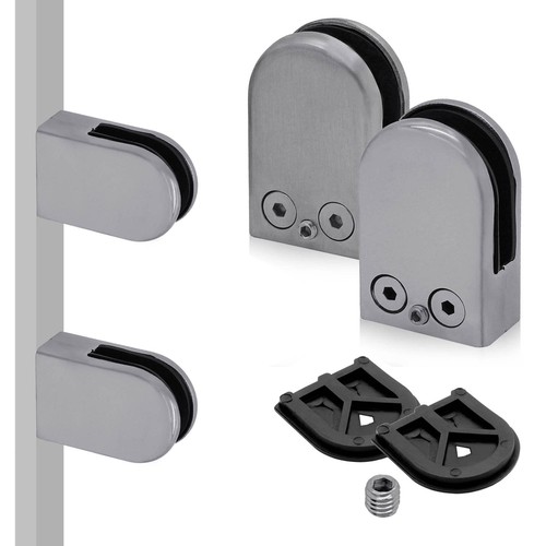 Morsetto porta vetro acciaio