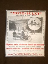 Pubblicità del 1914 Moto-Sulky Rimorchio per motocicletta Baratelli & Co. Milano