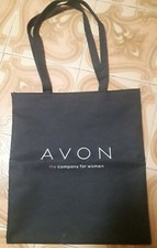 borsa shopper avon presentatrice o per confezione regalo nera in cotone stampa
