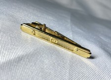 Autentico [bellissimo] Dior Cravatta Clip Modello CD Linea Barra Spilla Oro R...