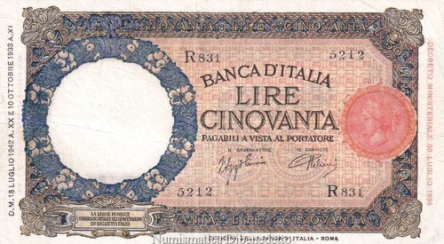 Regno italia 50 lire - 50,