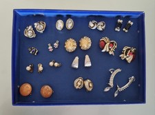 14 Paia Gioielli Orecchini A Clip Vintage Set Con Pietre Pendenti E Zirconi