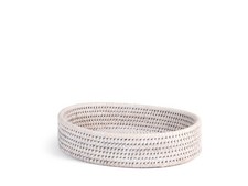 Cestino In Rattan Sbiancato