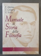 MANUALE DI STORIA DELLA FILOSOFIA - VOLUME 3 - ADORNO - GREGORY - VERRA - 1996