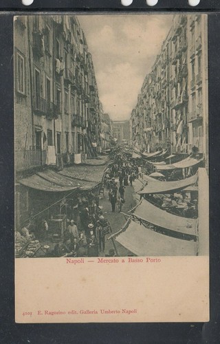 Cartolina napoli mercato - cartolina,