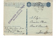 CARTOLINA MILITARE IN FRANCHIGIA P.M. 97  COMANDO ART. GRUPPO CHIARLE VG 1942