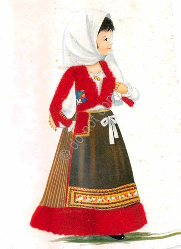 Cartolina costumi tradizionali - cartolina,
