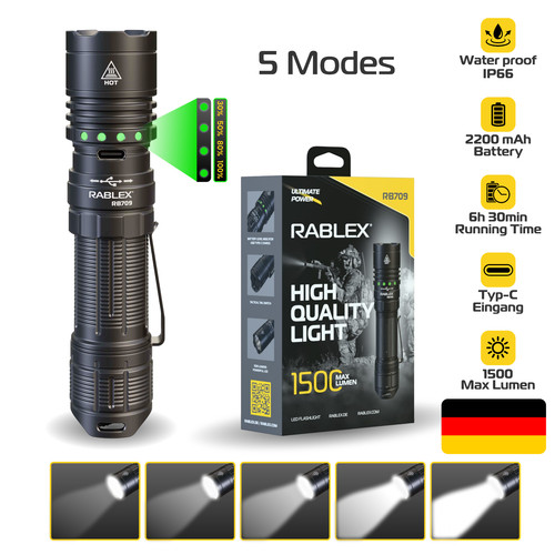 Torcia led alluminio 1500 - torcia,