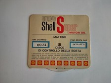DISCO ORARIO SHELL CONTROLLO DELLA SOSTA PRIMI ANNI  60 VINTAGE