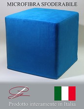 POUF POUFF PUFF PUF CUBO MICROFIBRA SFODERABILE ARREDO POGGIAPIEDI MADE IN ITALY
