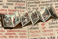 RARO ANTICO LIBRETTO VIA CRUCIS IN OTTONE: SPLENDIDO COLORE - Nord Italia - anni '50