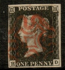 GB QV 1840 Penny Black Plate 4