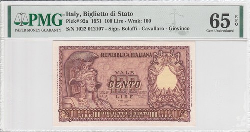 Italy 100 lire 1951 pick - 100, 1951,