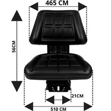 Sedile Universale Trattore Fiat Same New Holland Landini Con Molleggio Nero