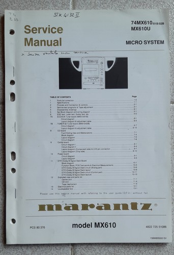 Service manual marantz - marantz, 74
