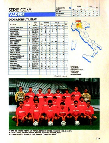 Varese serie 1991 1992 - varese, 1991-1992