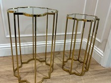 Tavolini laterali in ottone e