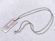 GUCCI SV925 Logo Plate Pendant