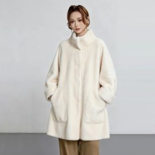 Cappotto pelliccia visone invernale 2026 nuovo donna medio lungo collo alto spesso cappotto caldo