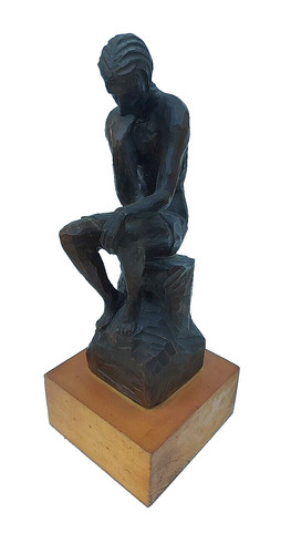 Scultura legno intagliato uomo - legno,