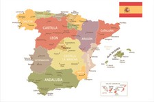 Poster Spagna Mappa Spagnola Ufficio Aula Istruzione Decorazione Parete Viaggio A1 A2