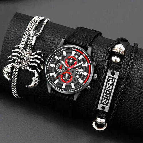 Set orologio acciaio nylon - orologio,