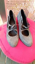 manufacture d'essai scarpa donna decoltè camoscio suede grigio con tacco  n.37