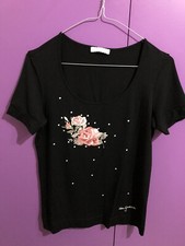 Nero Giardini Maglia Maglietta Nera Donna Estate Ragazza Sottogiacca Originale 