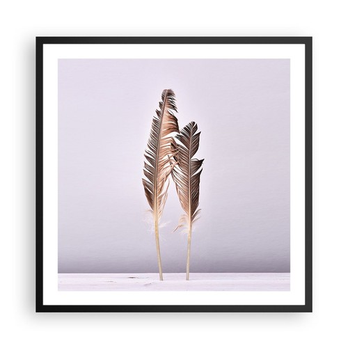 Poster 60x60cm due piume lilla - 60x60cm,