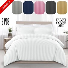 Set biancheria da letto 100% cotone egiziano copripiumino e lenzuolo 200TC lusso king UK