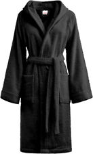 Accappatoio Bassetti Unisex in spugna di Cotone con cappuccio NERO