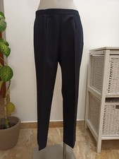 Pantaloni Donna Blu In lana Tasmania Made In Italy