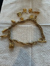 VINTAGE FENDI Collana Girocollo Tono Oro + ORECCHINI SCARPA Taschino BUONE Condizioni