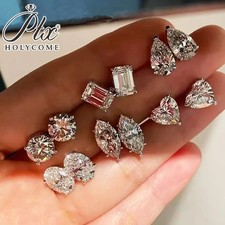 Orecchini a perno moissanite