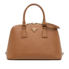 *** PRADA *** Italia Saffiano Pelle Passeggiata Tote Bag Media Oro Caramello